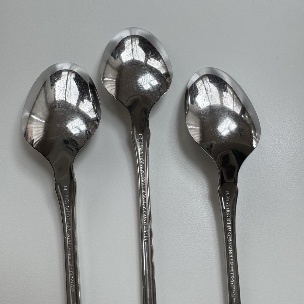 Oneida Distinction Deluxe RAPHAEL Stainless 7 1/2" Iced Tea Spoons Set of 3 - Picture 7 of 9
